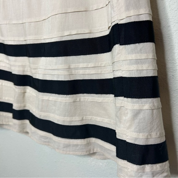 LOFT Cream A-Line Knee-Length Pleated Skirt - Picture 3 of 6